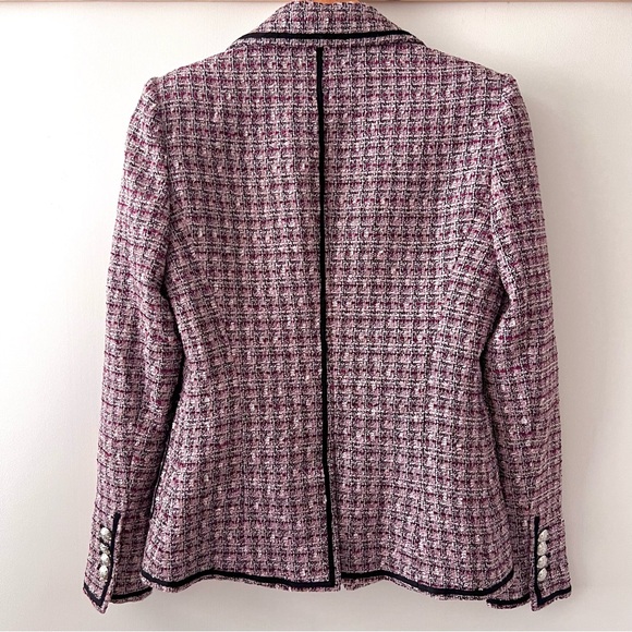 VERONICA BEARD | Theron Tweed Double Breasted Pink Purple Dickey Blazer Jacket 4 - Picture 11 of 15